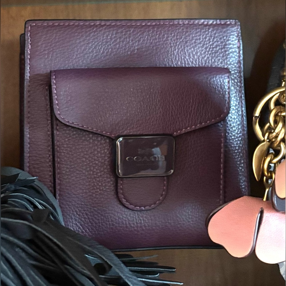 Coach Mini Pepper Crossbody in Black Antique Nickel/Boysenberry, NWT - Picture 11 of 12